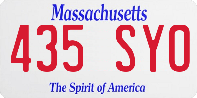 MA license plate 435SY0