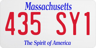 MA license plate 435SY1