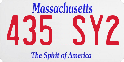 MA license plate 435SY2