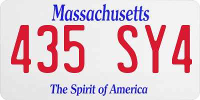 MA license plate 435SY4