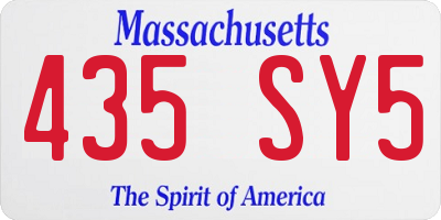 MA license plate 435SY5