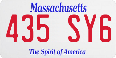 MA license plate 435SY6