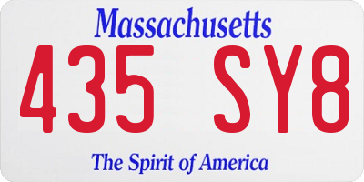 MA license plate 435SY8