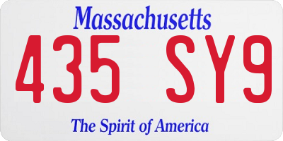MA license plate 435SY9