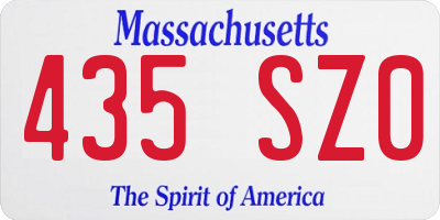 MA license plate 435SZ0