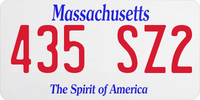 MA license plate 435SZ2