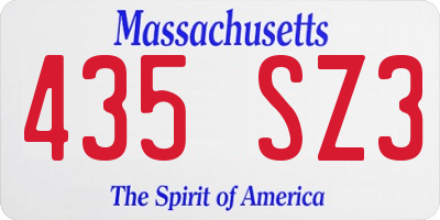 MA license plate 435SZ3