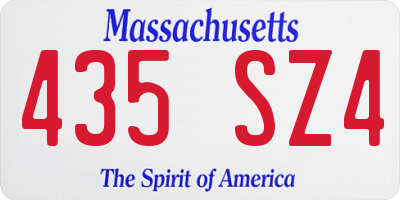 MA license plate 435SZ4
