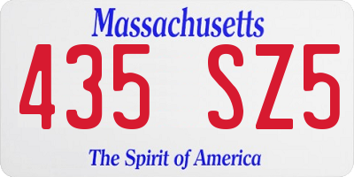 MA license plate 435SZ5