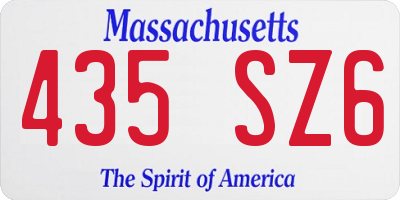 MA license plate 435SZ6