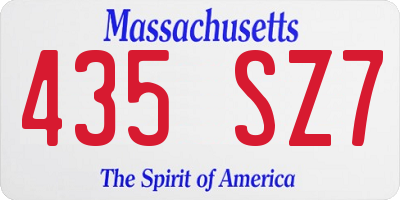 MA license plate 435SZ7