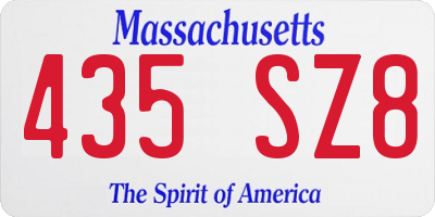 MA license plate 435SZ8