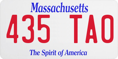 MA license plate 435TA0