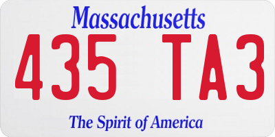 MA license plate 435TA3