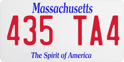 MA license plate 435TA4