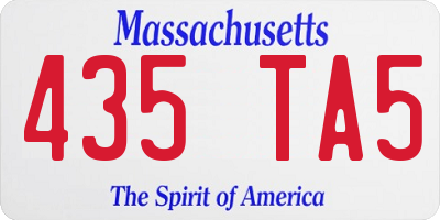 MA license plate 435TA5