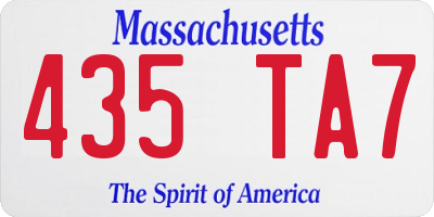 MA license plate 435TA7