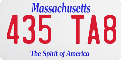 MA license plate 435TA8