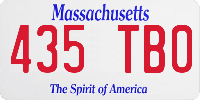 MA license plate 435TB0