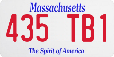 MA license plate 435TB1