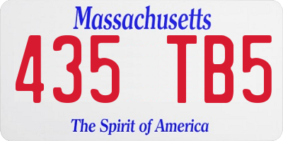 MA license plate 435TB5