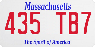 MA license plate 435TB7