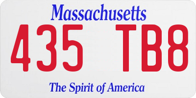 MA license plate 435TB8