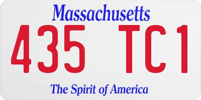 MA license plate 435TC1
