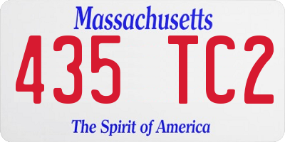 MA license plate 435TC2