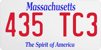 MA license plate 435TC3