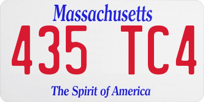 MA license plate 435TC4