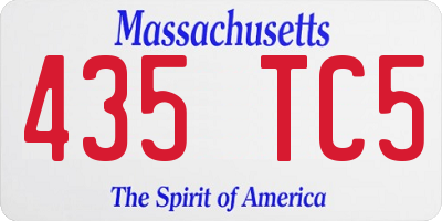MA license plate 435TC5