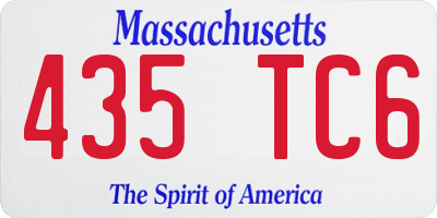 MA license plate 435TC6