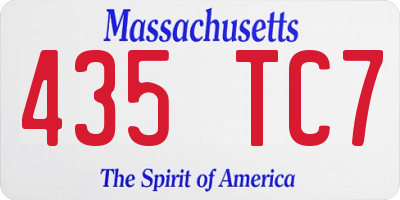 MA license plate 435TC7