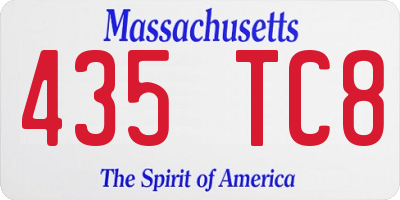MA license plate 435TC8