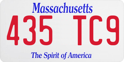 MA license plate 435TC9