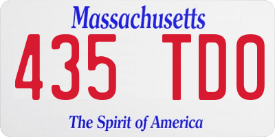 MA license plate 435TD0