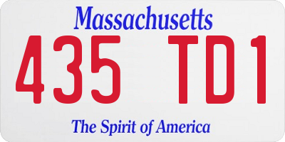 MA license plate 435TD1