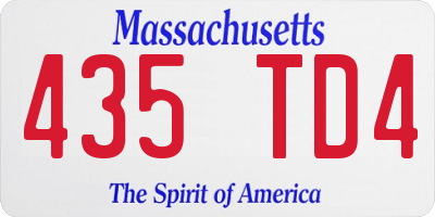 MA license plate 435TD4