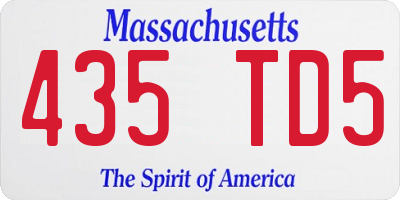 MA license plate 435TD5