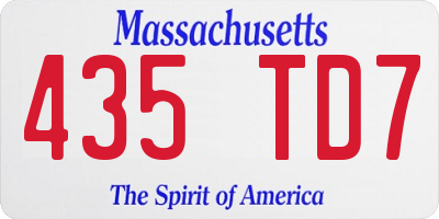 MA license plate 435TD7