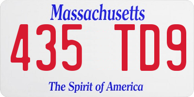 MA license plate 435TD9