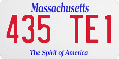 MA license plate 435TE1
