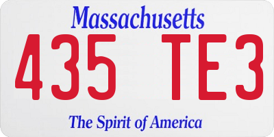 MA license plate 435TE3