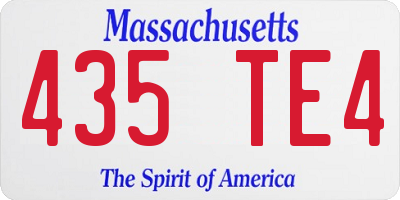 MA license plate 435TE4