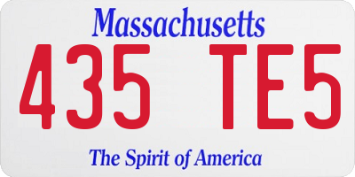 MA license plate 435TE5