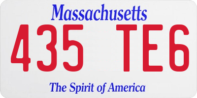 MA license plate 435TE6