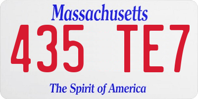 MA license plate 435TE7