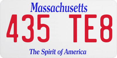 MA license plate 435TE8