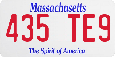 MA license plate 435TE9